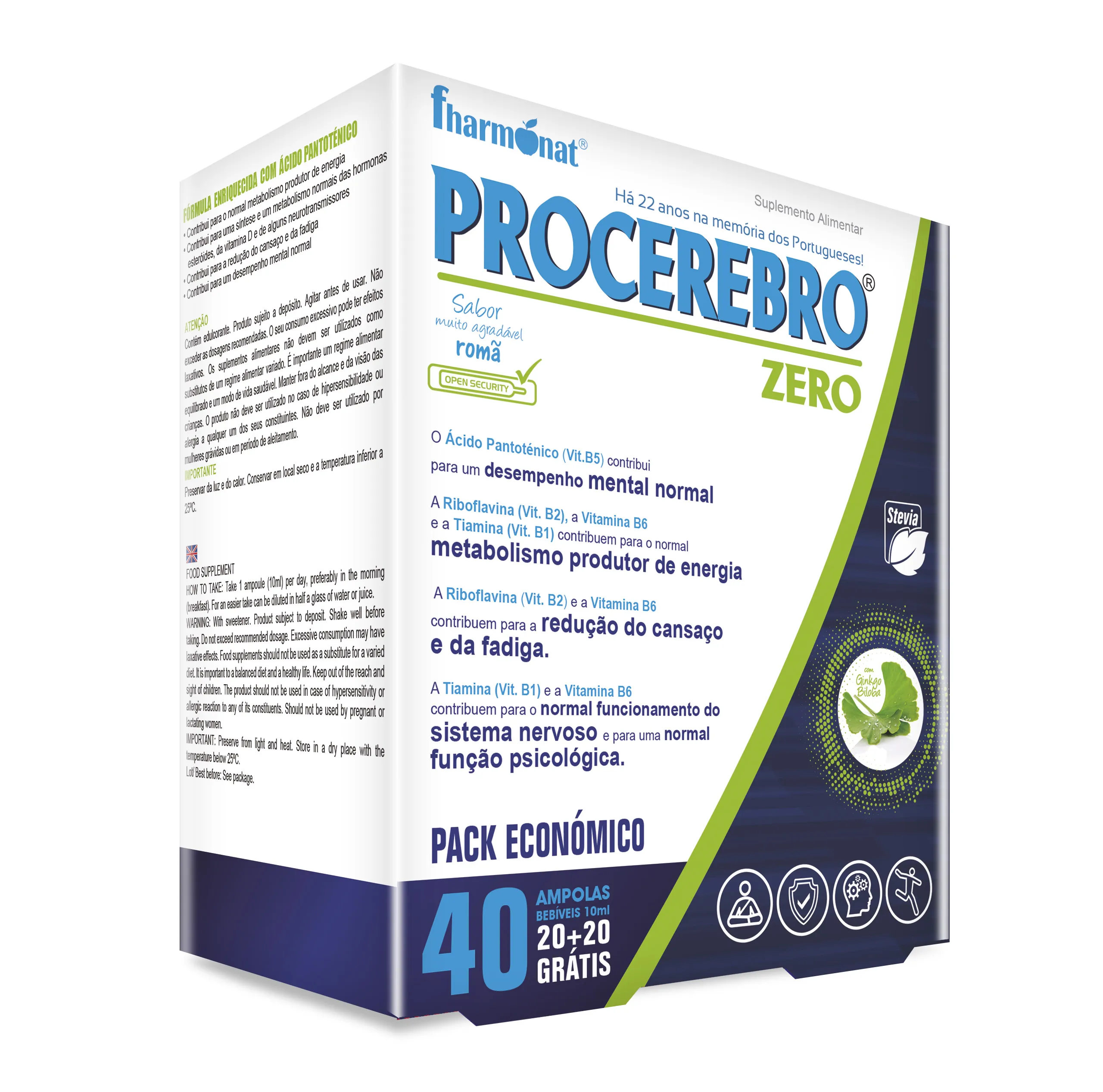 PROCEREBRO ZERO 40 AMPOLAS