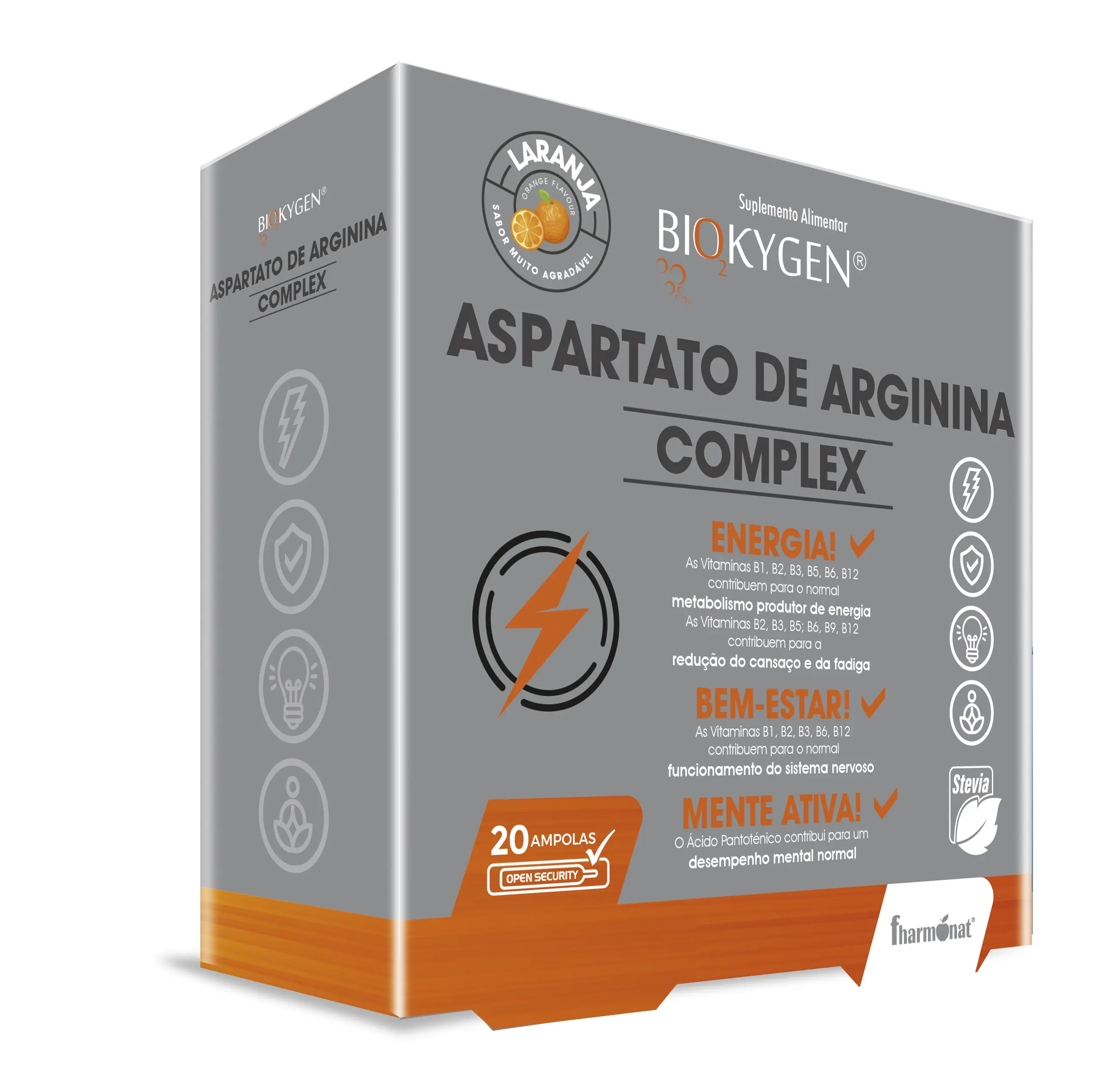 Biokygen Aspartato Arginina Complex 20 Ampolas