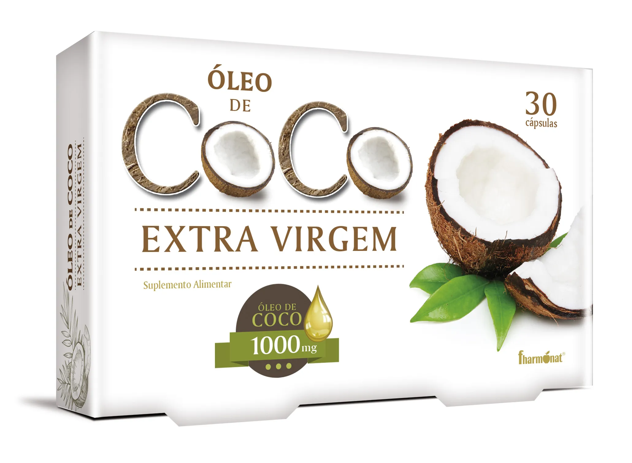 Óleo de Coco Extra Virgem 1000mg 30 Cápsulas