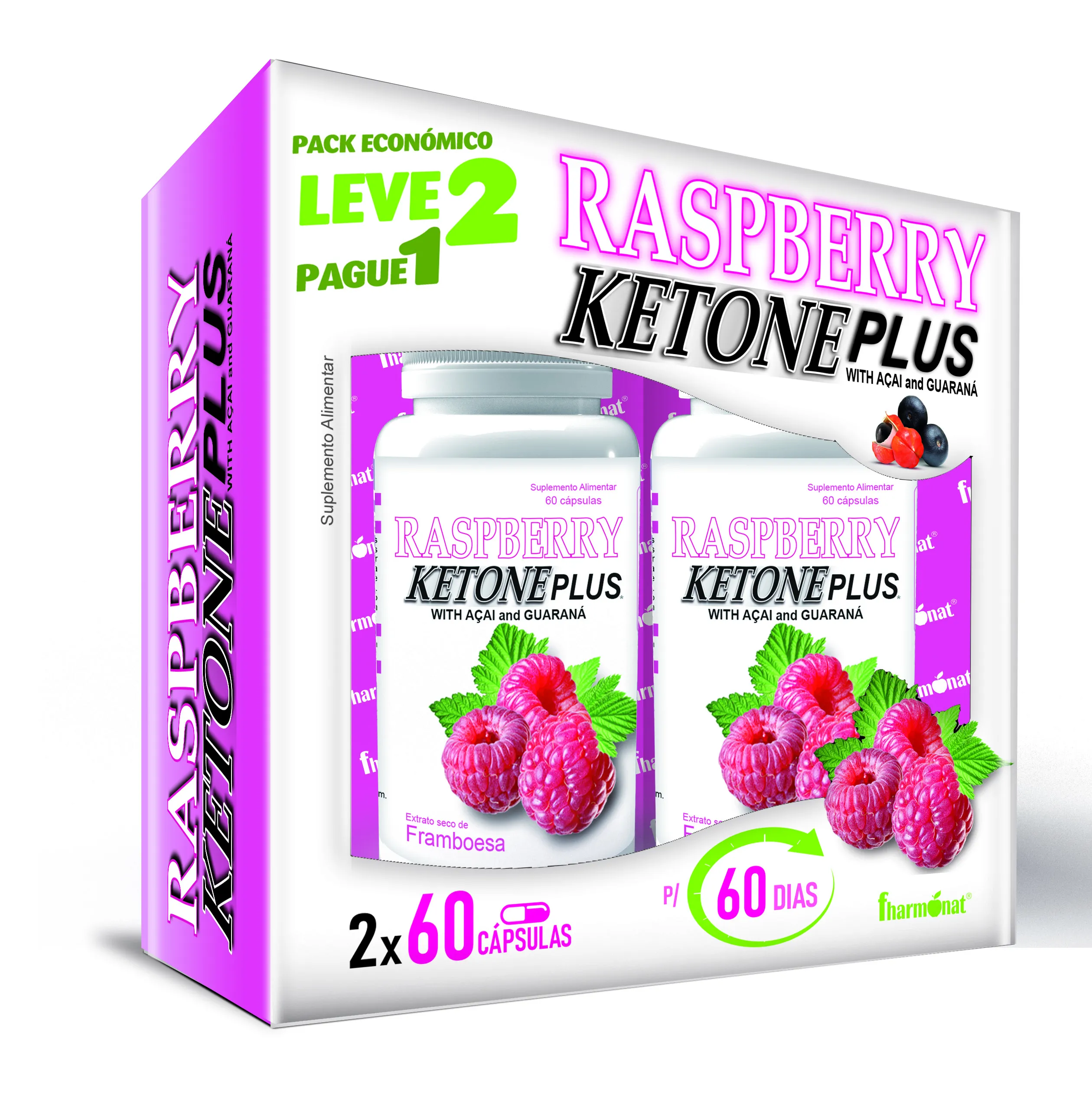 Raspberry Ketone Plus 60+60 Cápsulas (Pague 1 Leve 2)