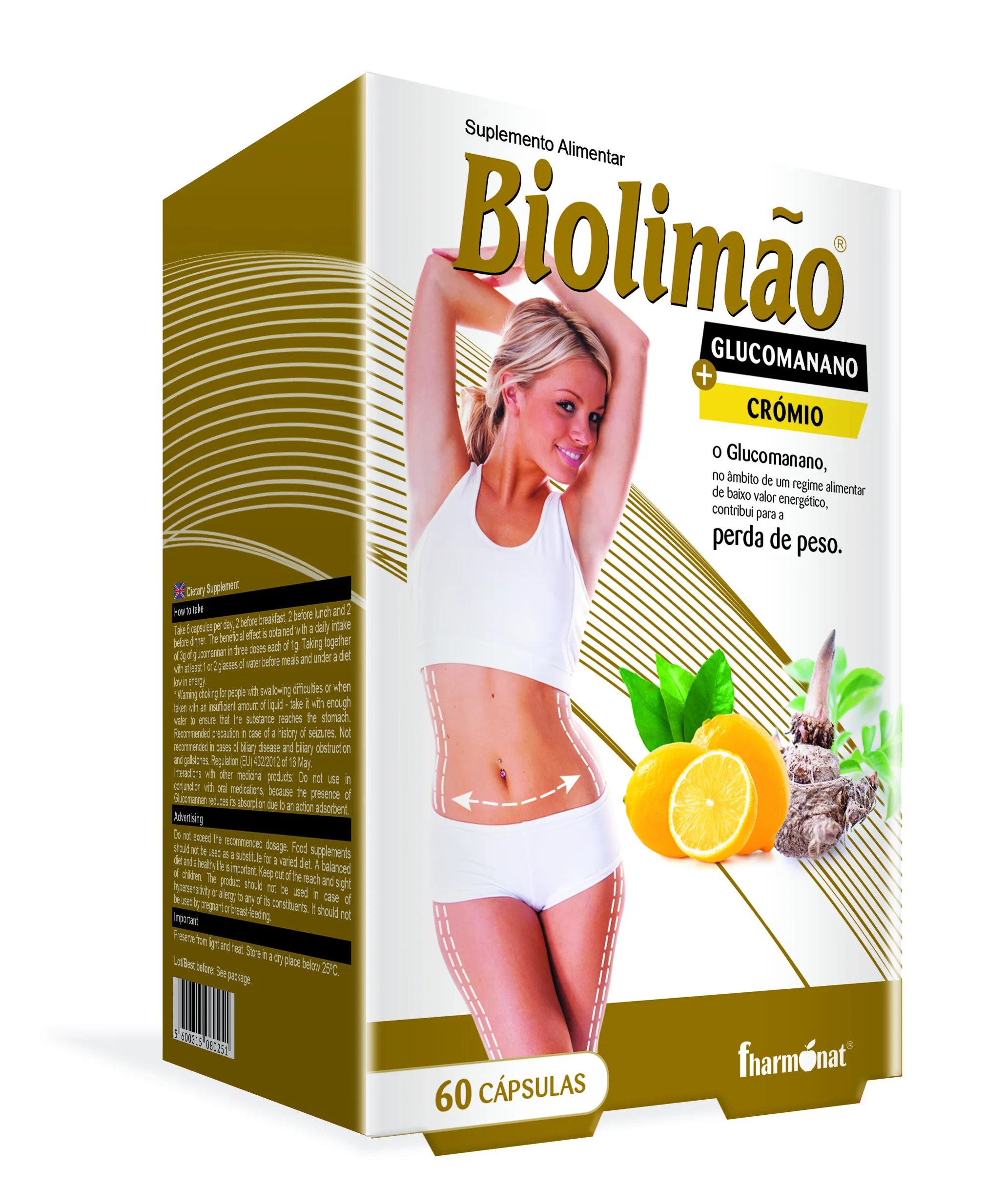 Biolimão Glucomanano + Crómio 60 Cápsulas