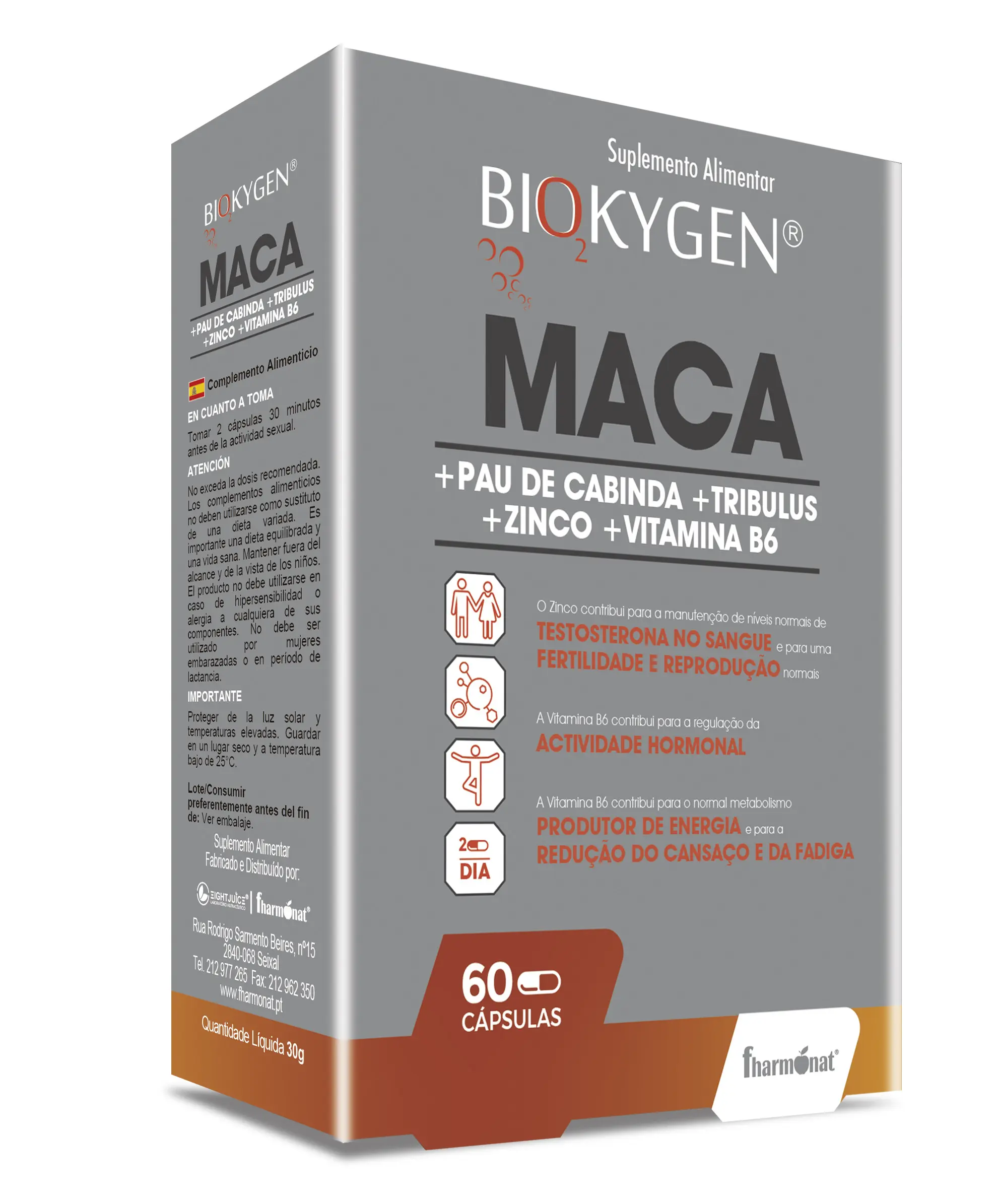 Biokygen Maca+Pau Cabinda+Tribulus 60 Cápsulas