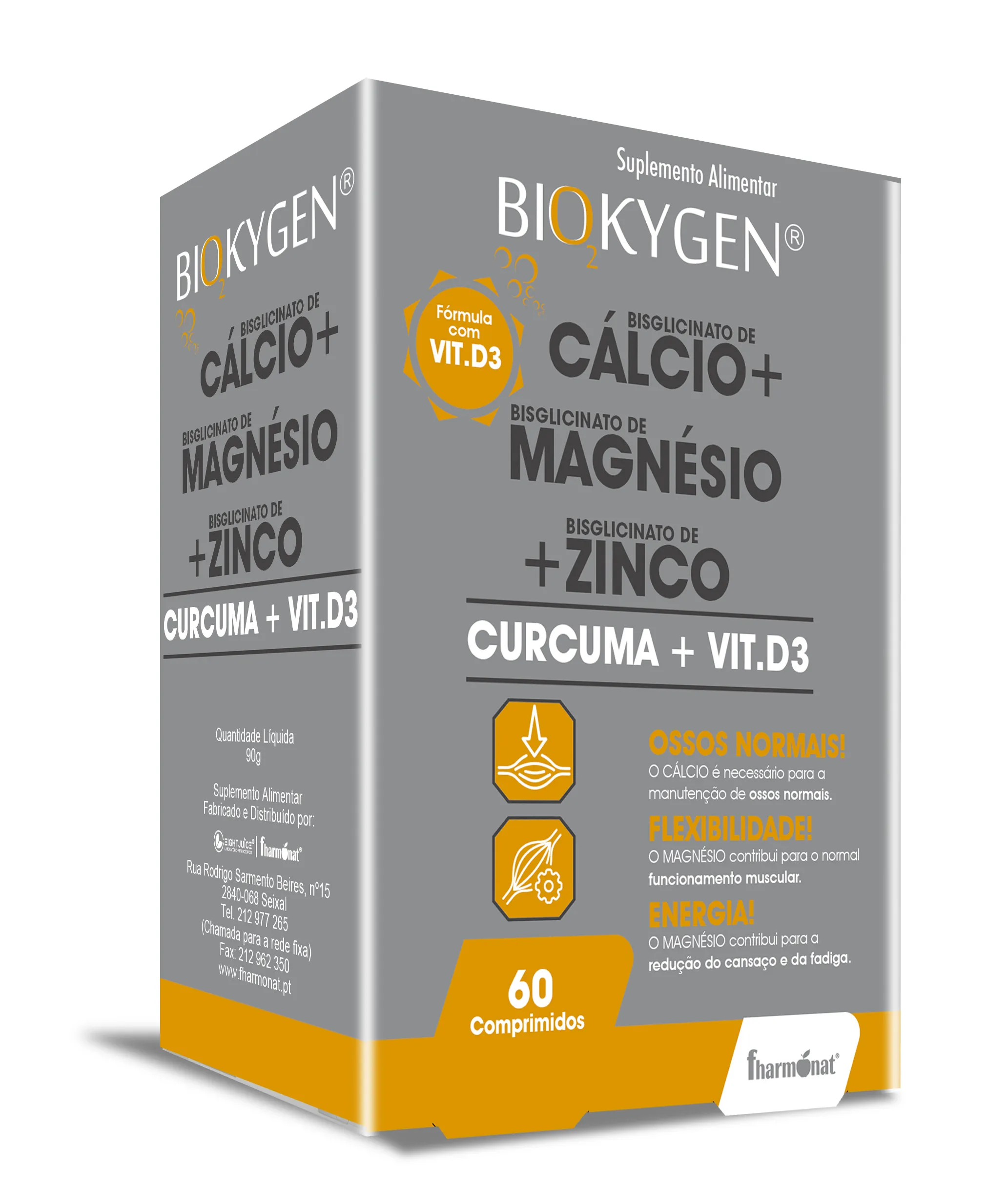 Biokygen Ca+Mg+Curcuma+Zn+D3 60 Comprimidos
