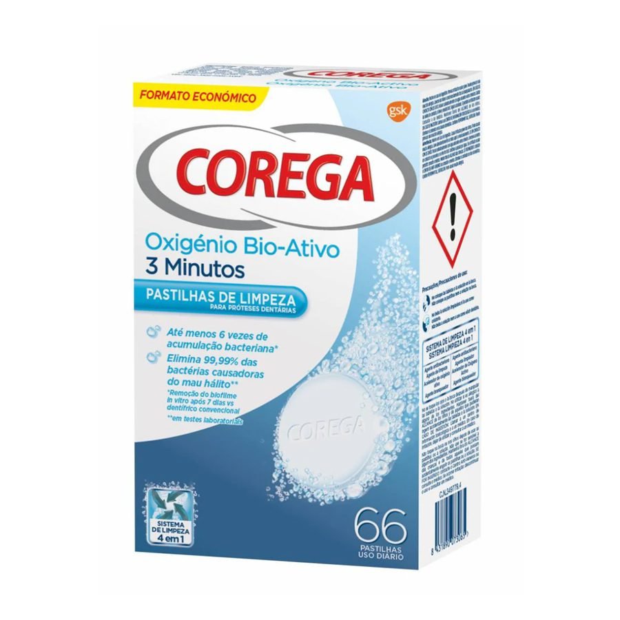 Corega Oxigénio Bio-Ativo Pastilhas Limpeza Prótese Dent
