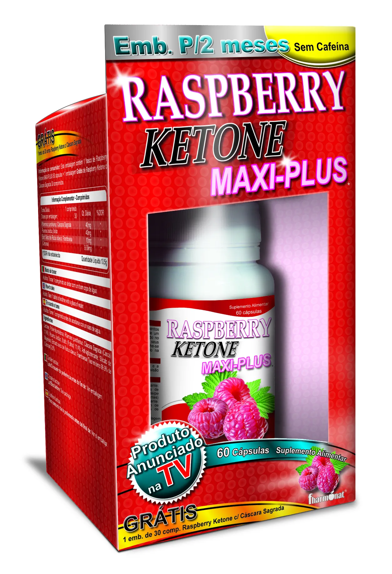 Raspberry Ketone Maxi-Plus 60 Cápsulas + 30 Comprimidos