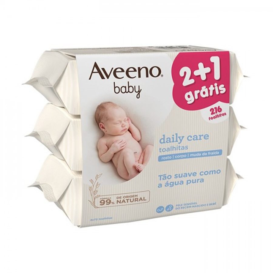 Aveeno Baby Promo Trio Toalhetes Limpeza 3x72 com Oferta