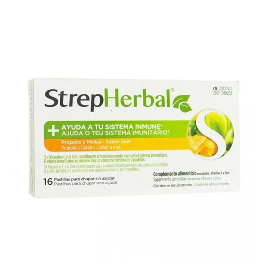 Strepherbal Pastilhas Chupar Propólis/Cidreira 16