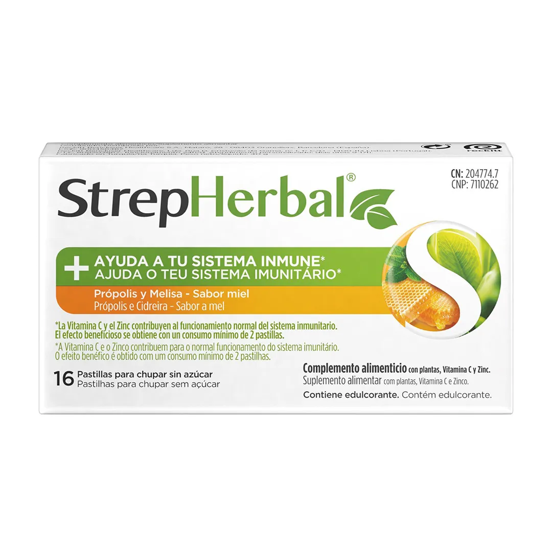 Strepherbal Própolis e Cidreira Sabor a Mel 16 Pastilhas