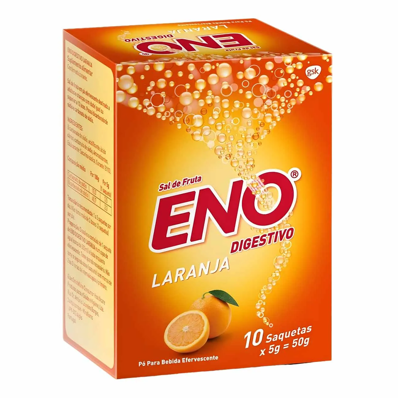 Eno Sal de Fruta Laranja Carteiras 10x5g